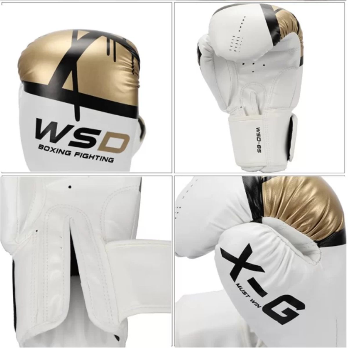 GENERICO - Guante De Box Profesional 12 Onzas WSD Dorado Fitness