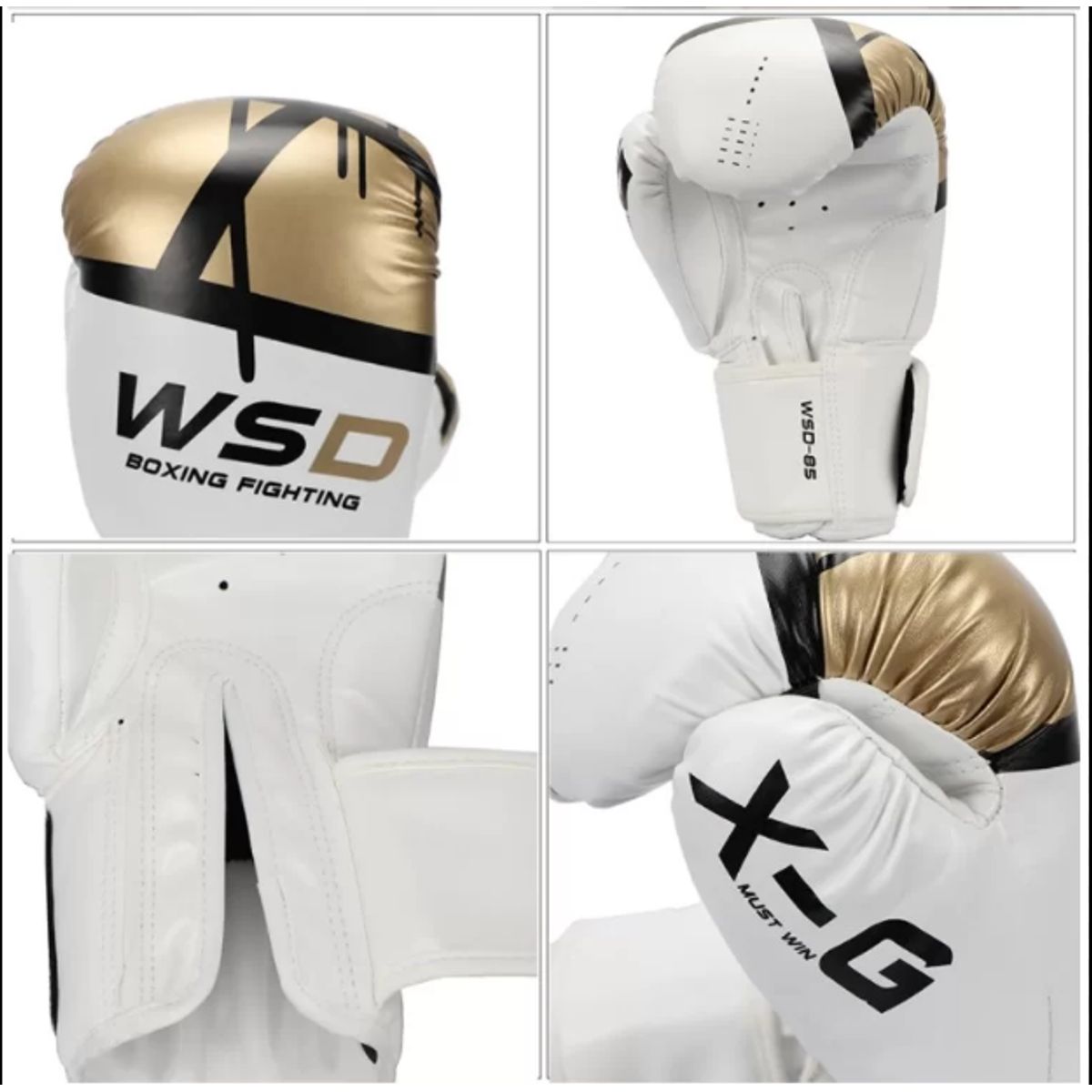 GENERICO - Guante De Box Profesional 12 Onzas WSD Dorado Fitness