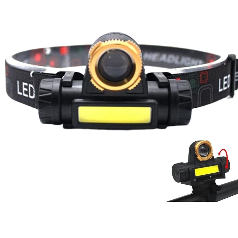 GENERICO - LINTERNA DE CABEZA  MINERA LED RECARGABLE USB