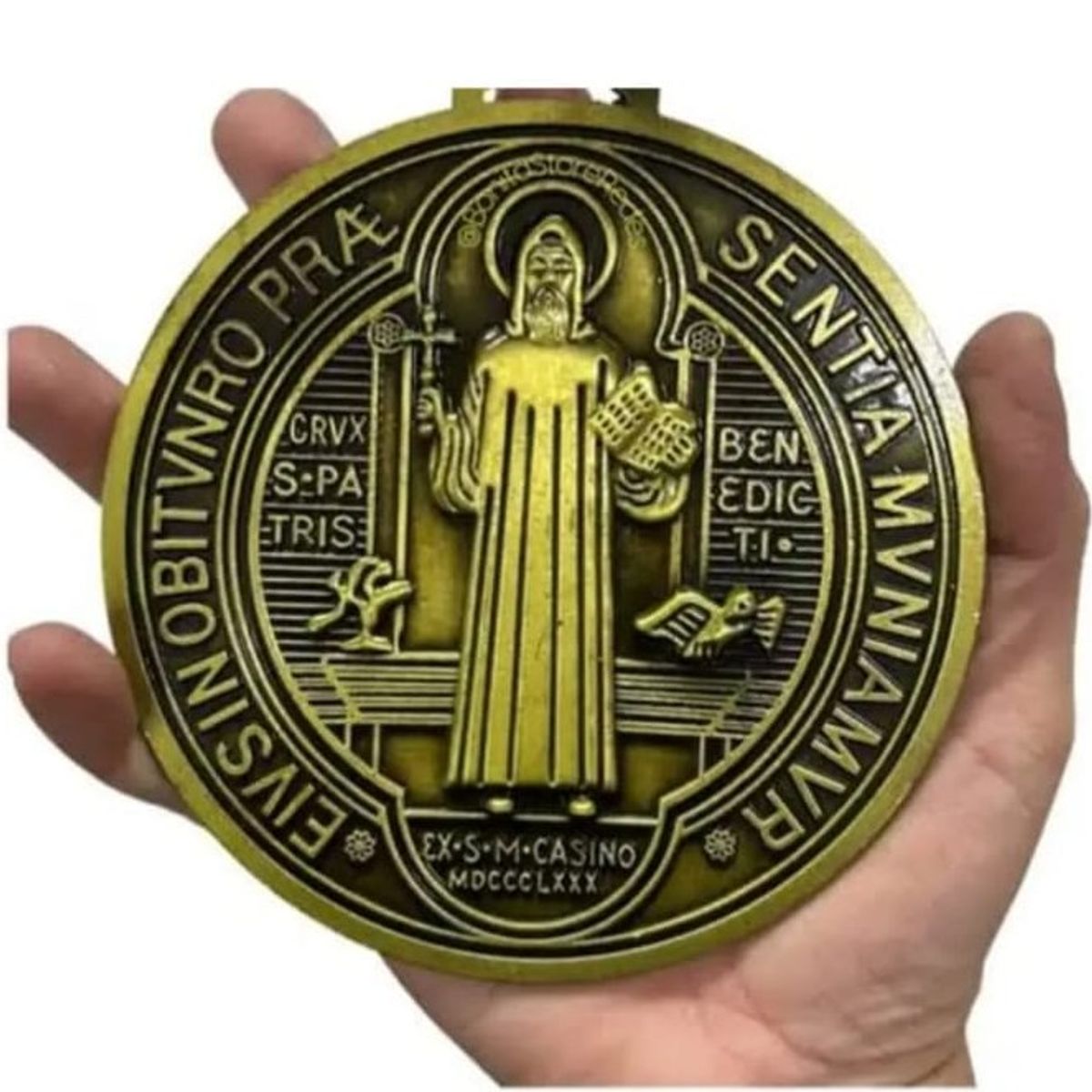 GENERICO - DIJE ADORNO DE SAN BENITO DORADO 9CM