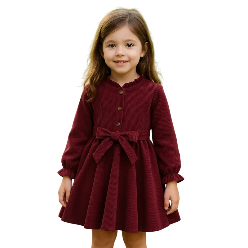 GENERICO - Vestido Baby Corduroy Vino