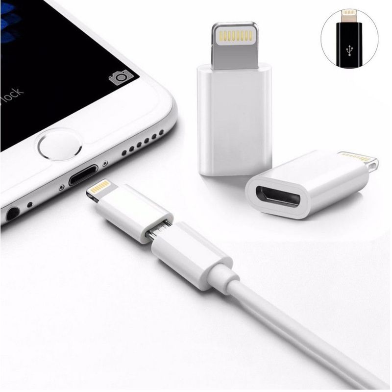 GENERICO - ADAPTADOR DE LIGHTNING A MICRO USB BLANCO