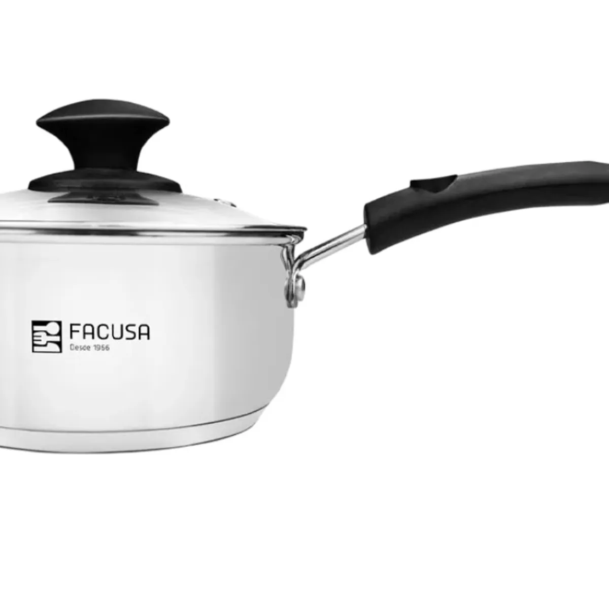 FACUSA - Juego de ollas 9 Piezas  Acero Inoxidable con tapa de vidrio Facusa