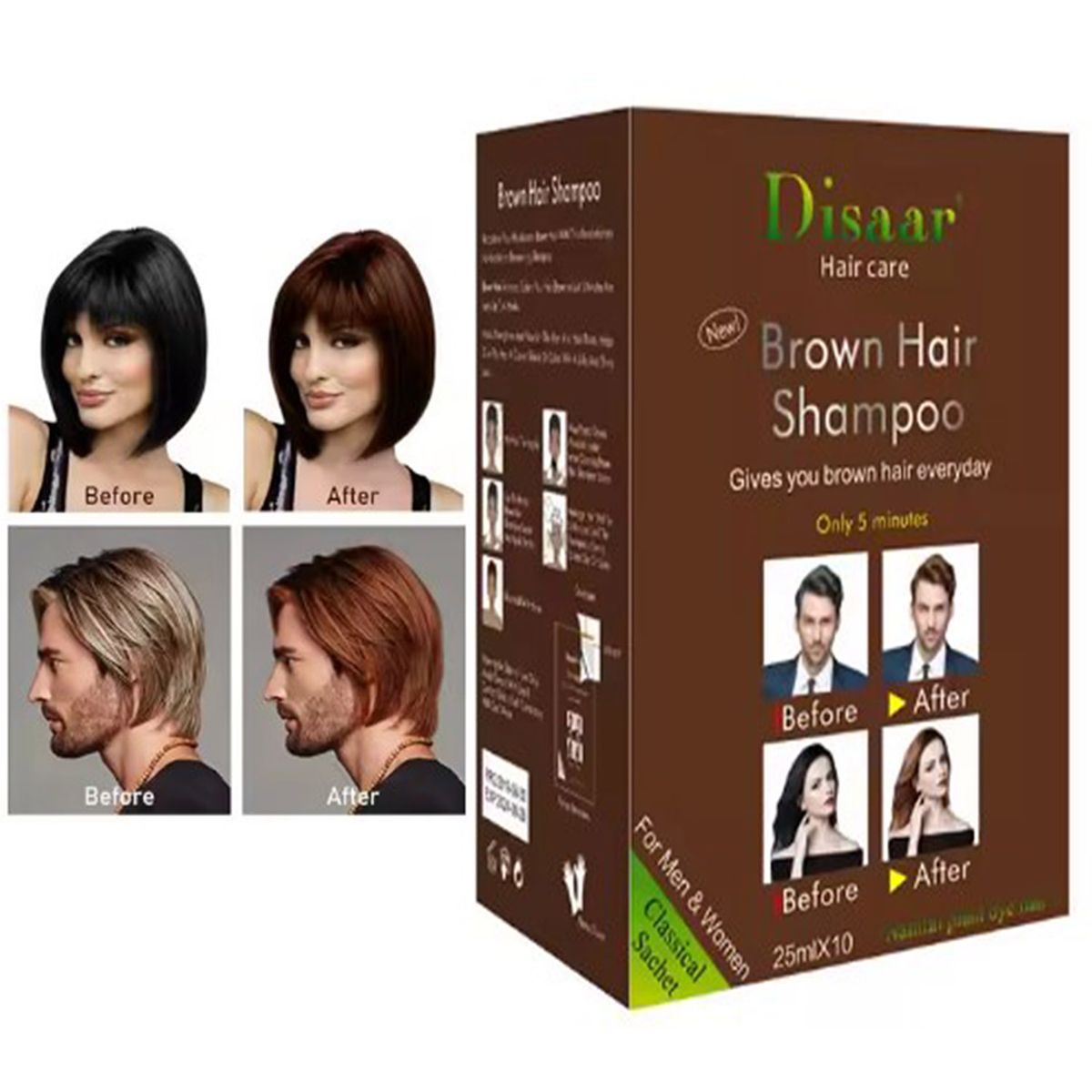 DEXE - BLACK HAIR  PARA TEÑIR COLOR CASTAÑO CAJA DE 10 UNIDADES