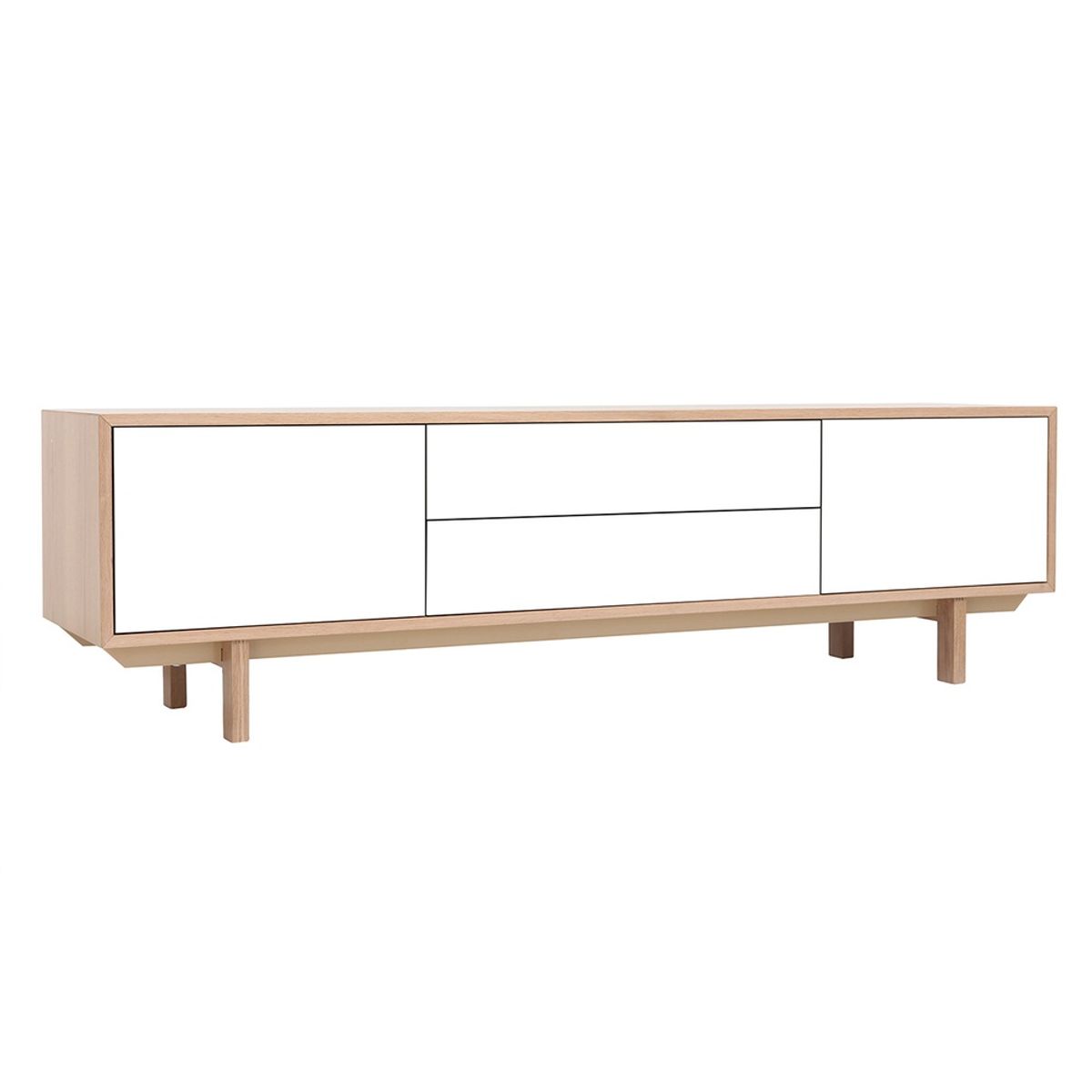R&R MUEBLES - Mueble de TV Moderno 65 Renako Duna y Blanco R&R MUEBLES