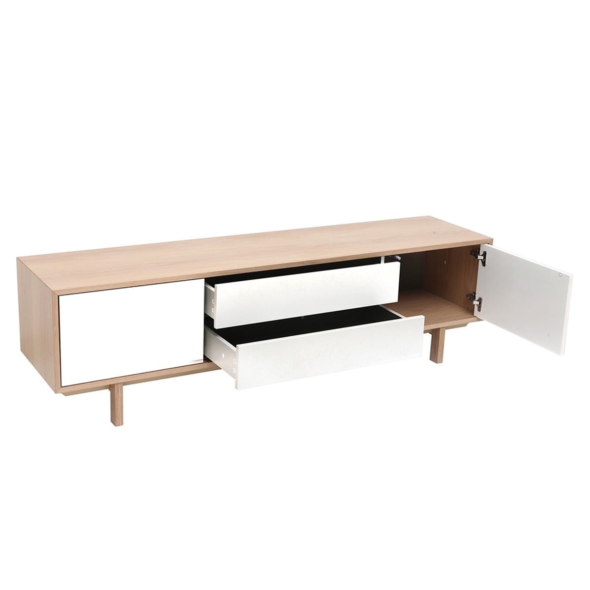 R&R MUEBLES - Mueble de TV Moderno 65 Renako Duna y Blanco R&R MUEBLES