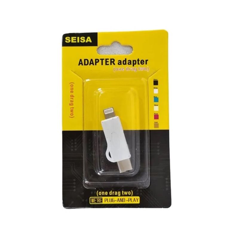 GENERICO - ADAPTADOR CONVERTIDOR TIPO C Y LIGHTNING IPHONE PARA CABLE CARGADOR