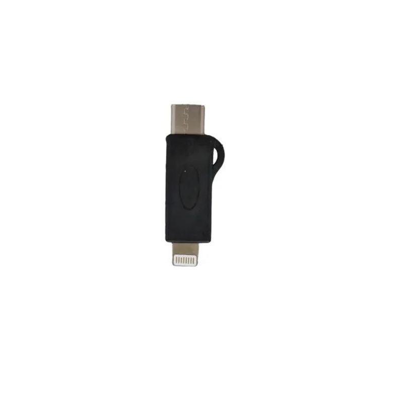 GENERICO - ADAPTADOR MICRO USB SR CONECTOR A TIPO C Y LIGHTNING NEGRO