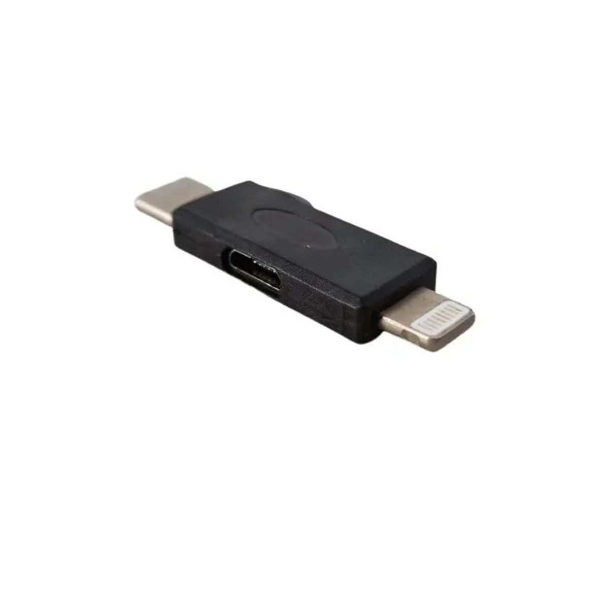 GENERICO - ADAPTADOR TIPO C Y LIGHTNING IPHONE PARA CABLE CARGADOR NEGRO
