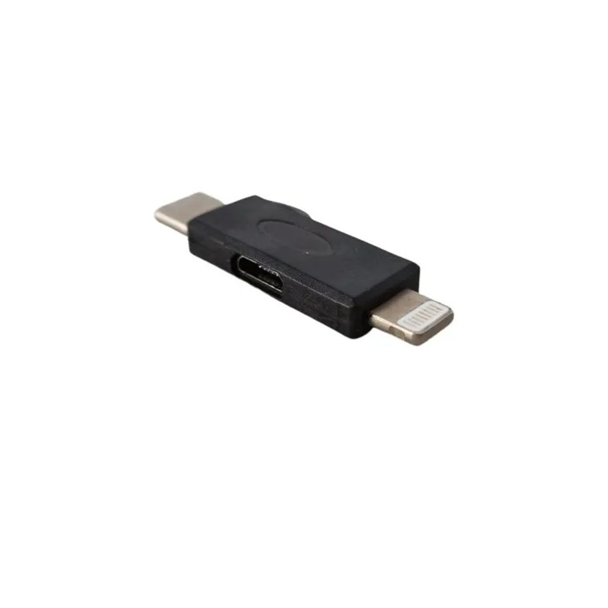 GENERICO - ADAPTADOR TIPO C Y LIGHTNING IPHONE PARA CABLE CARGADOR NEGRO