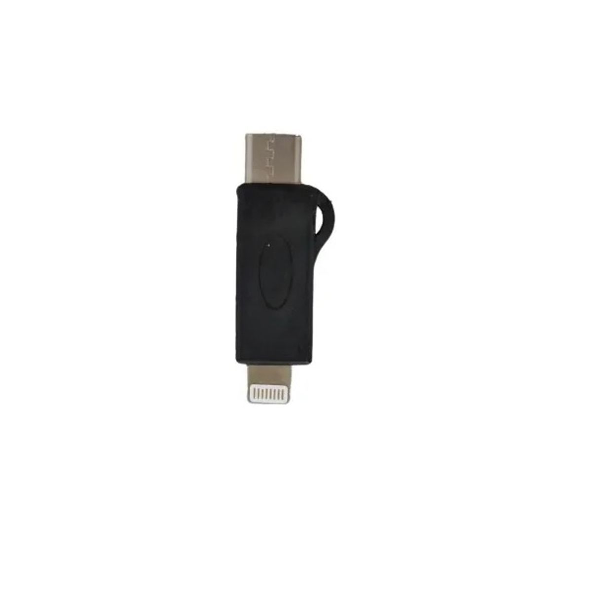 GENERICO - ADAPTADOR TIPO C Y LIGHTNING IPHONE PARA CABLE CARGADOR NEGRO
