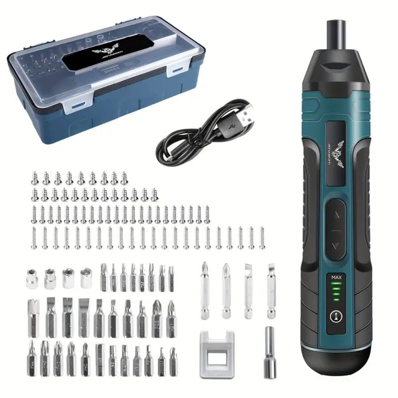 GENERICO - Atornillador Inalámbrico Recargable 3.6V con 105 Piezas y Luz LED