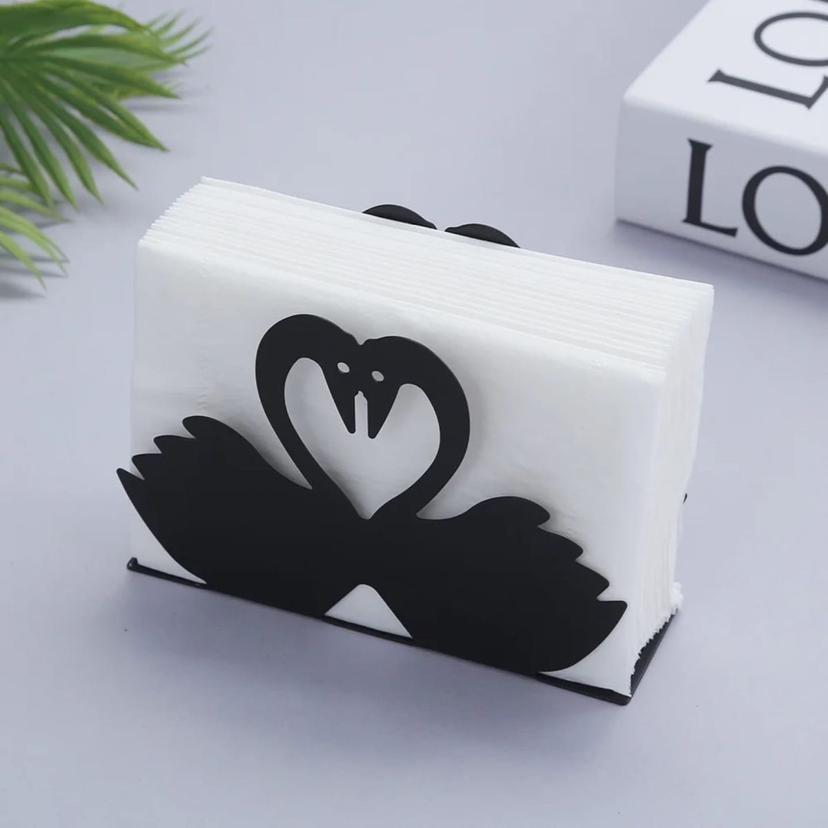 GENERICO - Servilletero de Acero Diseño Cisnes Utensilio de Cocina