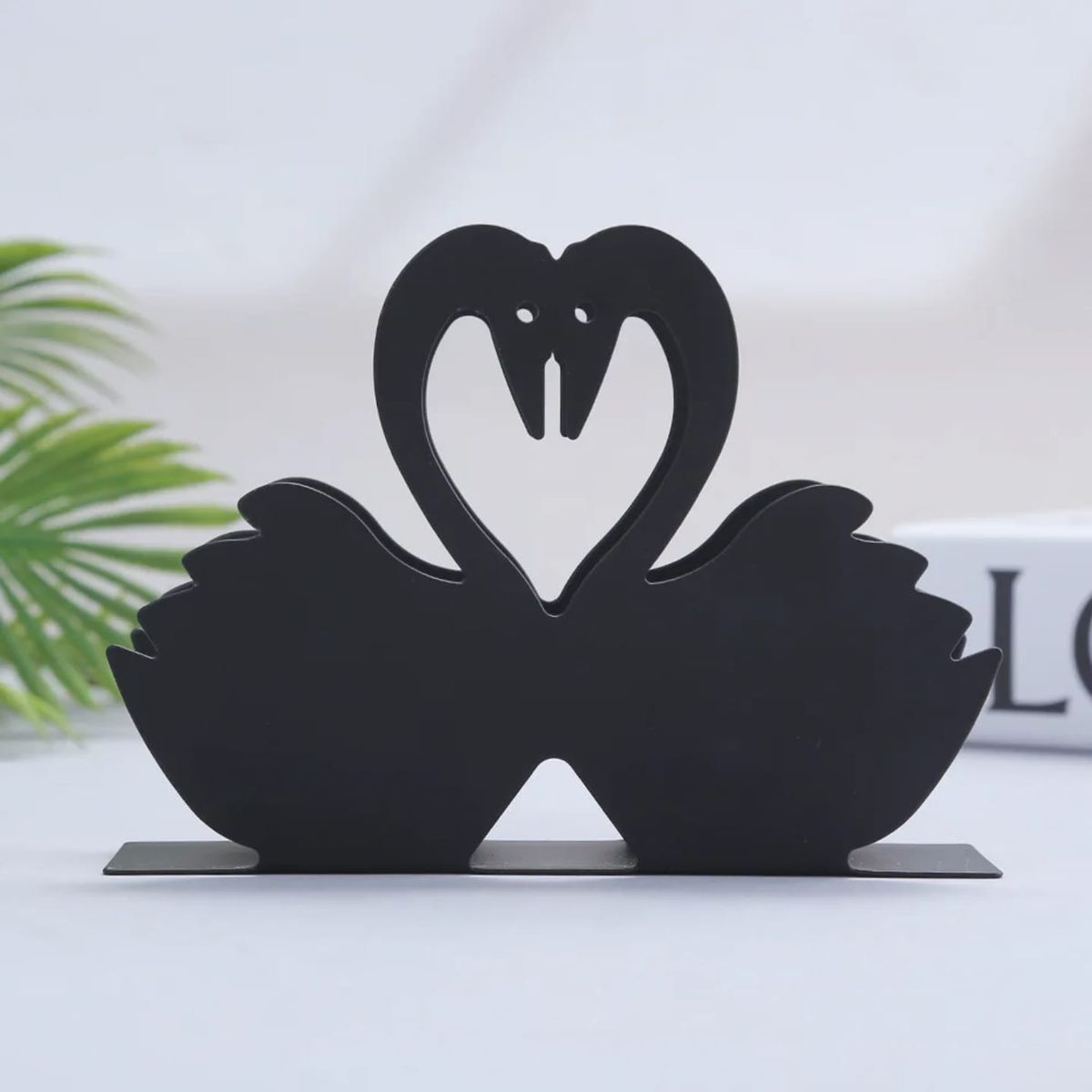 GENERICO - Servilletero de Acero Diseño Cisnes Utensilio de Cocina