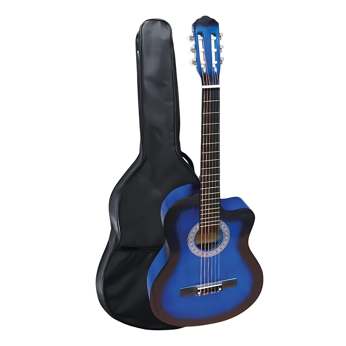 GENERICO - Guitarra acústica AZUL 39″ con Funda&Parante&Afinador&Llave