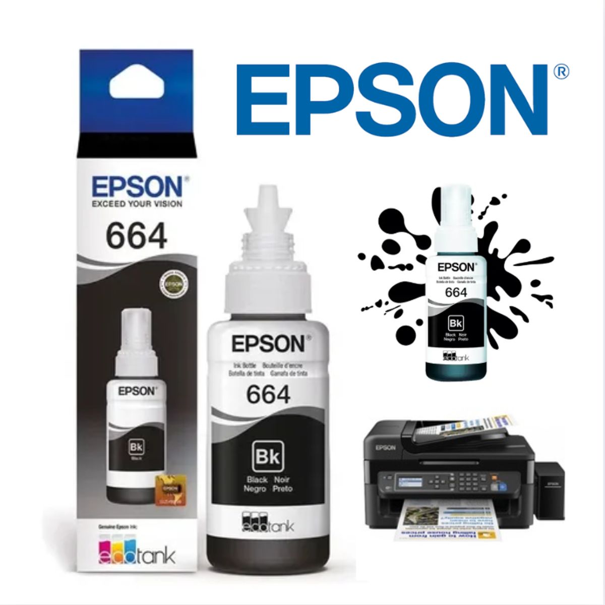 EPSON - Tinta para impresora 664 Negro