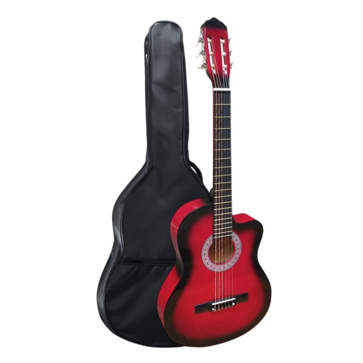 GENERICO - Guitarra acústica ROJO 39″ con Funda&Parante&Afinador&Llave