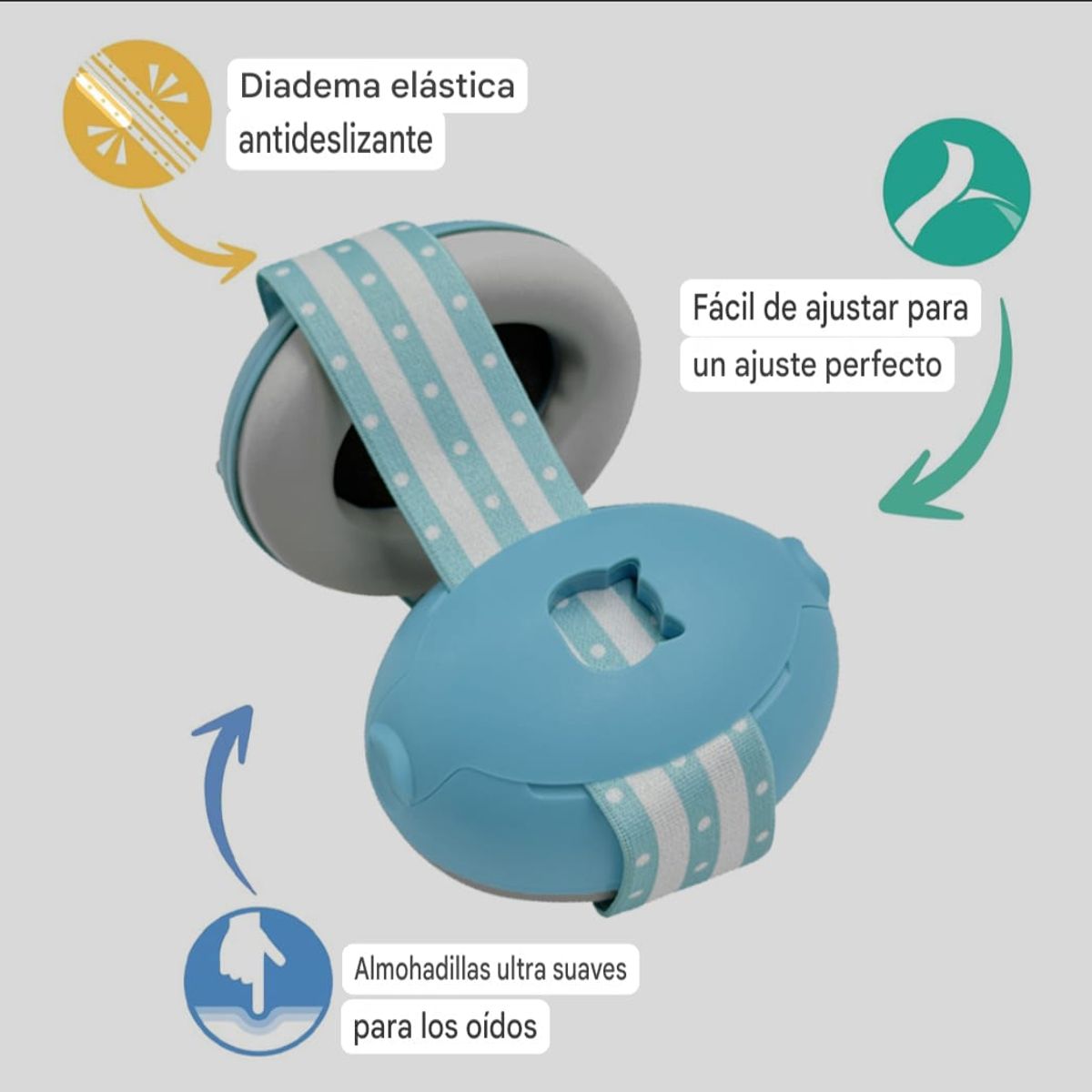 GENERICO - OREJERAS ANTIRUIDO PARA BEBÉS - CELESTE