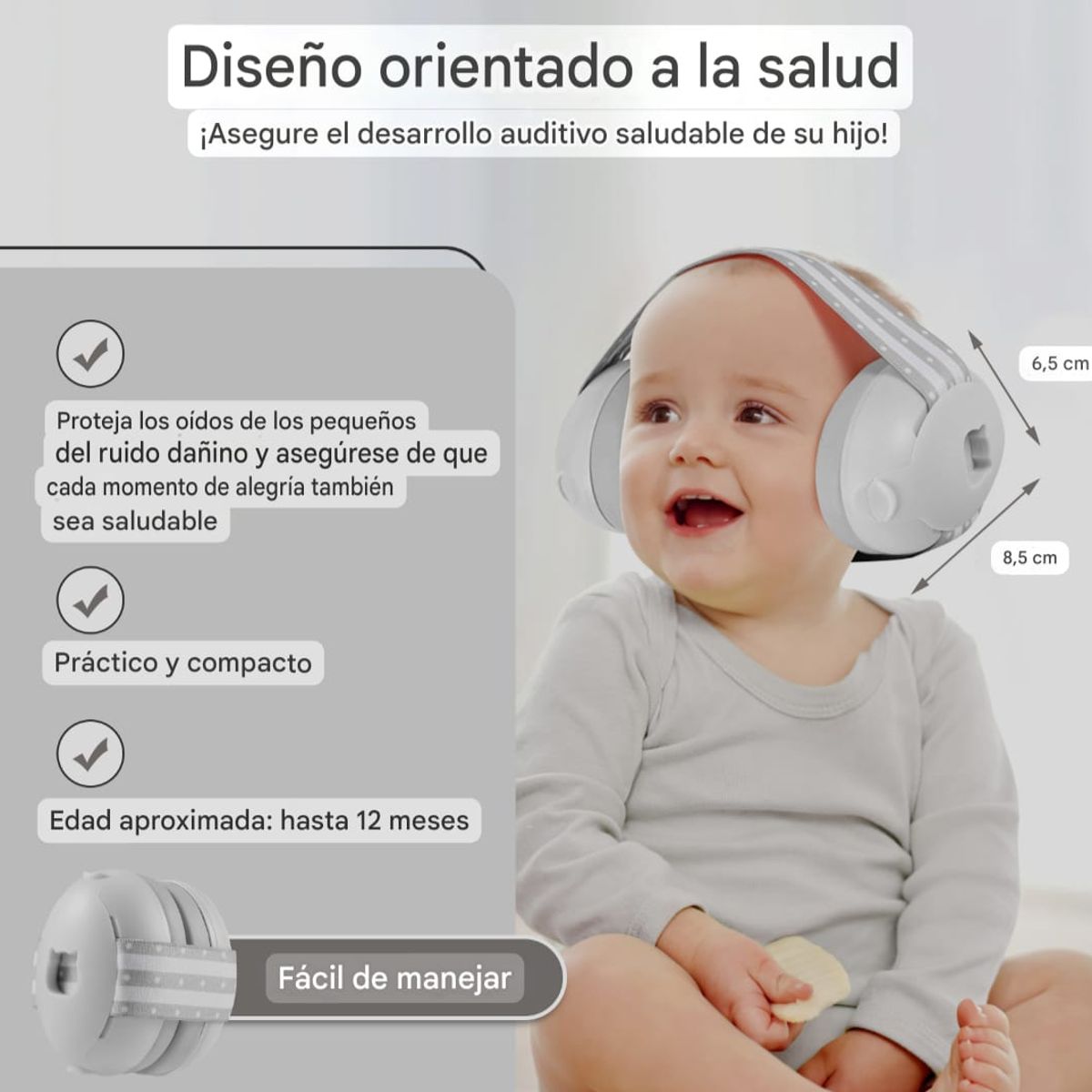 GENERICO - OREJERAS ANTIRUIDO PARA BEBÉS - CELESTE