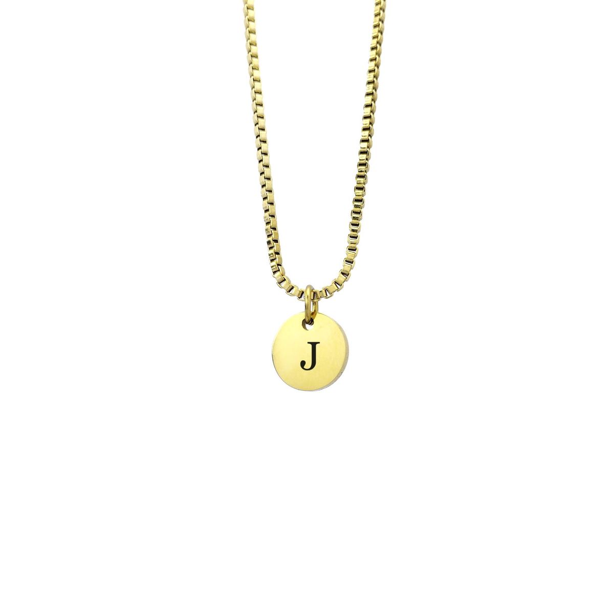 GENERICO - Collar Inicial Letra J Enchapado en Oro 18K para mujer