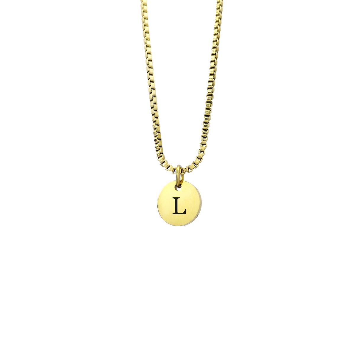 GENERICO - Collar Inicial Letra L Enchapado en Oro 18K para mujer