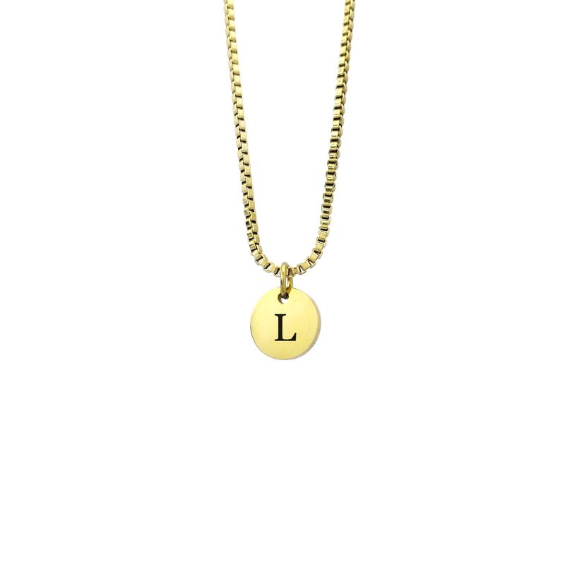 GENERICO - Collar Inicial Letra L Enchapado en Oro 18K