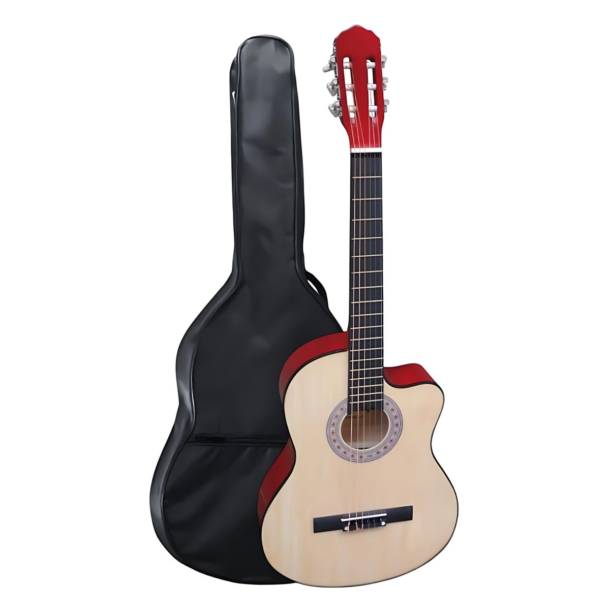 GENERICO - Guitarra acústica NATURAL 39″ Funda&Parante&Afinador&Llave