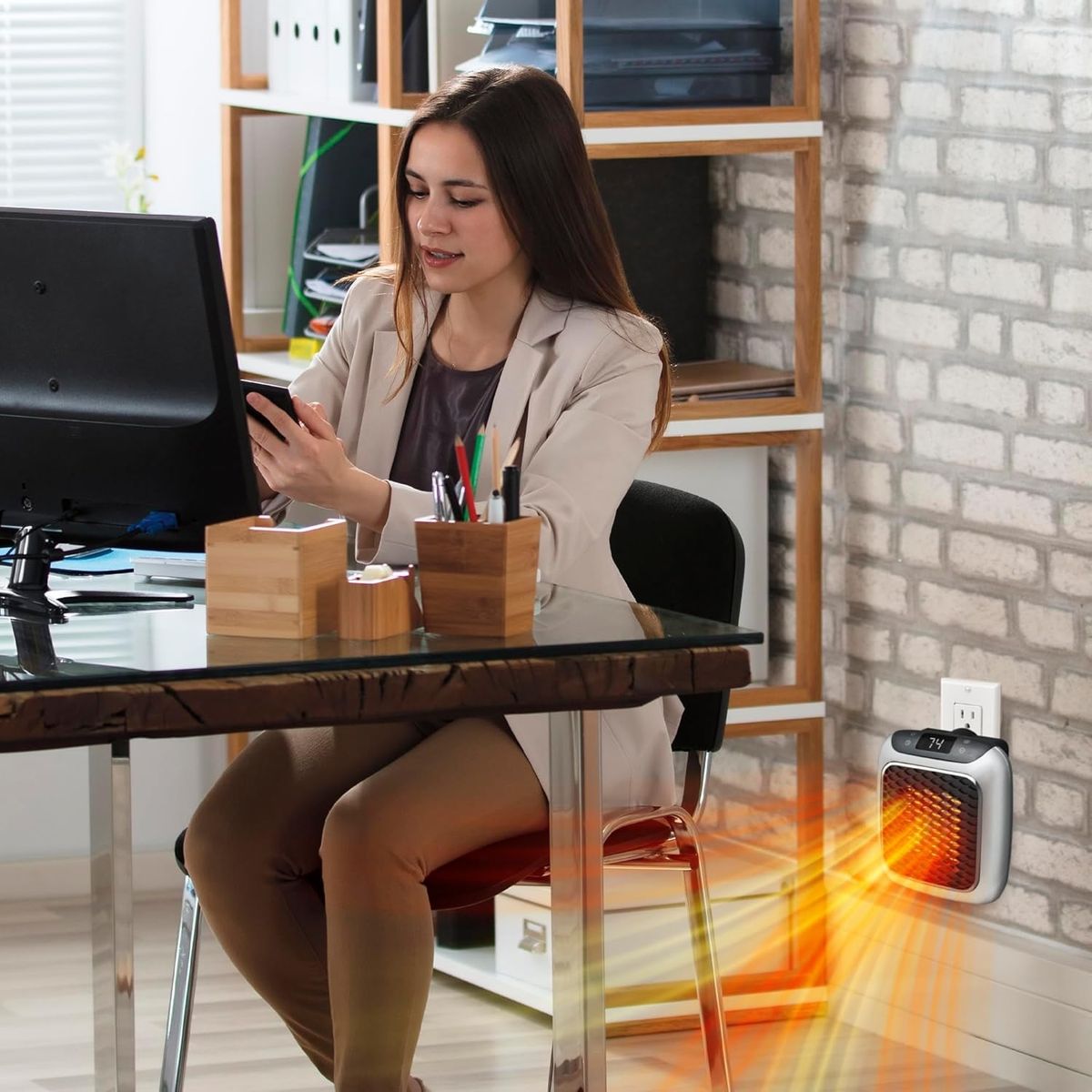 GENERICO - CALEFACTOR ELÉCTRICO DE 800W CON TOMA DE PARED