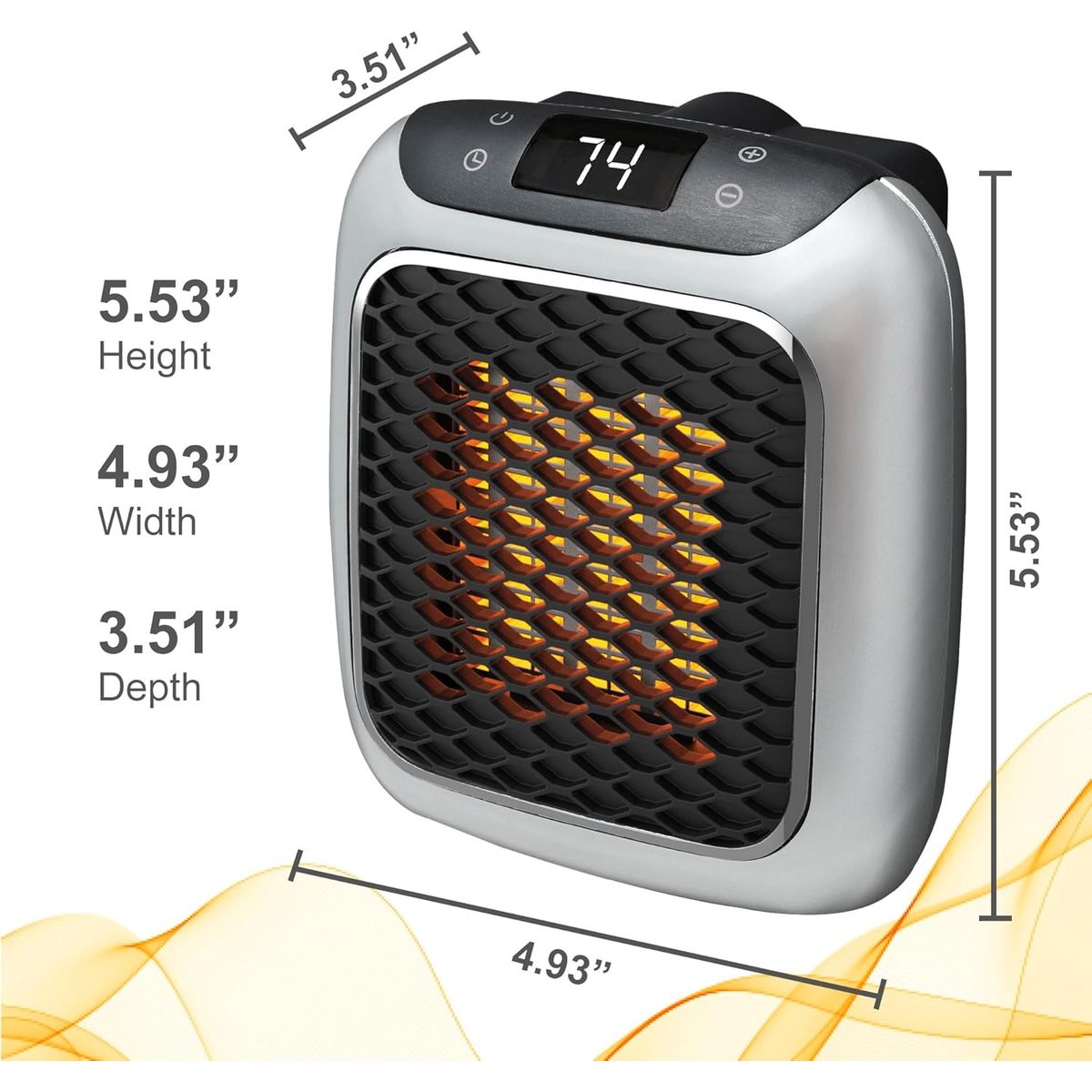 GENERICO - CALENTADOR ELÉCTRICO CON TOMA DE PARED TURBO DE 800 VATIOS