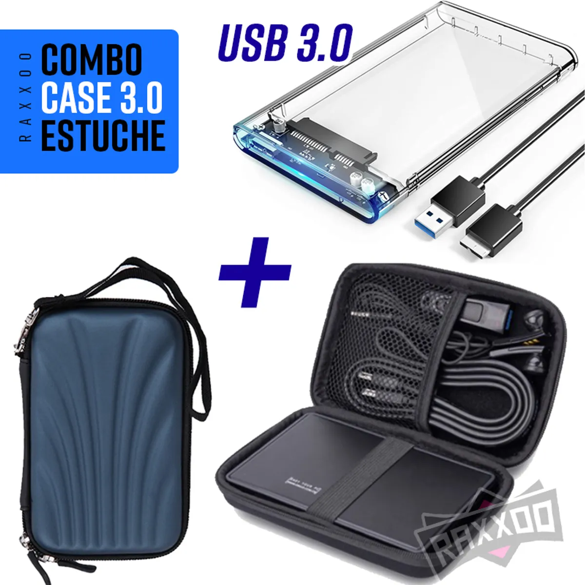 GENERICO - Case disco duro externo usb 3.0 + estuche protector funda