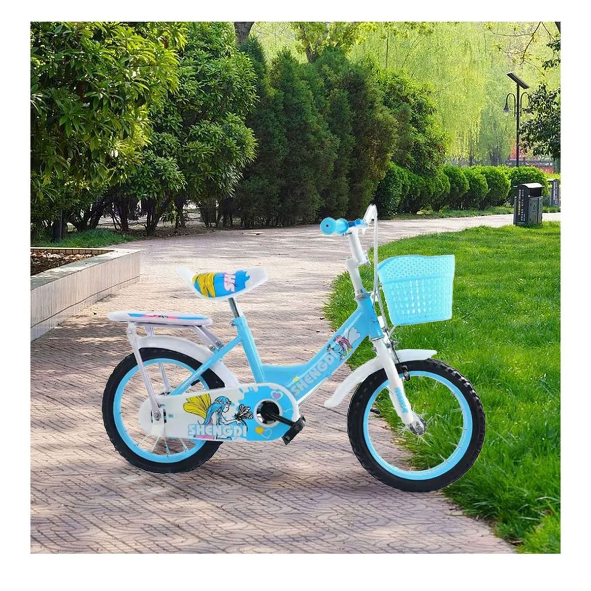 GENERICO - Bicicleta Para Niña Infantil Kids Doble Aro 20 Celeste ABC