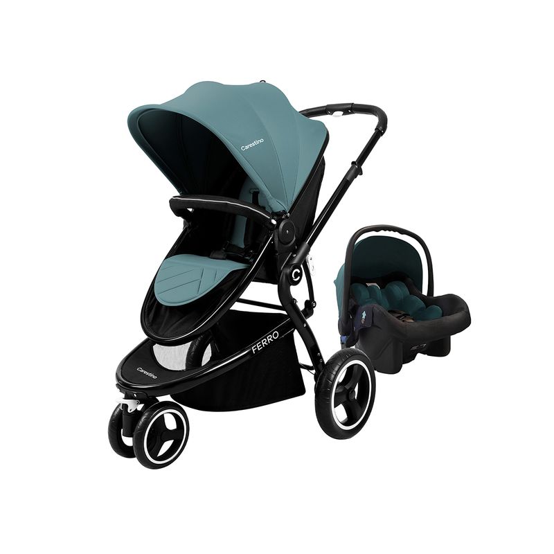CARESTINO - Coche Carestino Ferro V2 Verde con Porta bebé y Moisés
