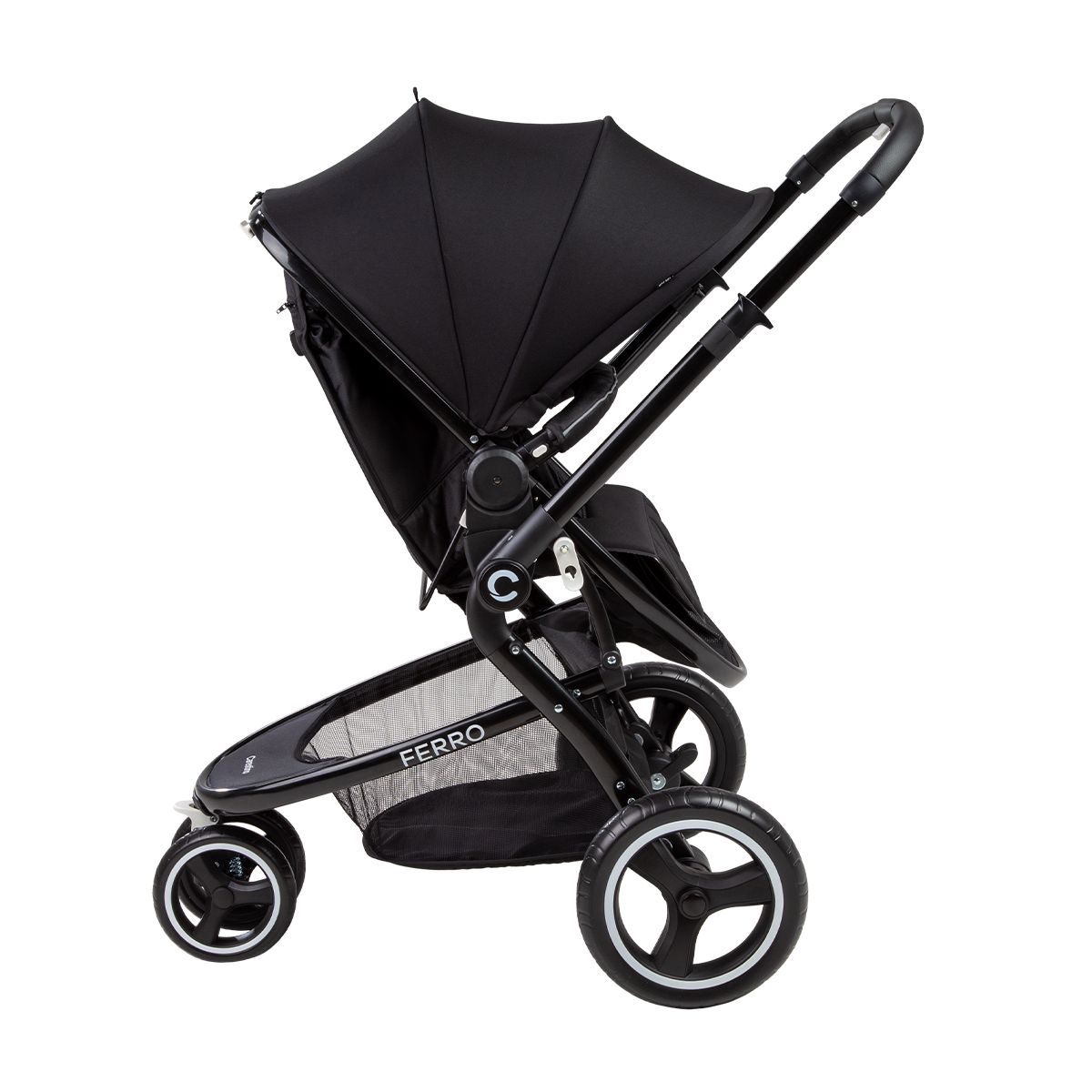 CARESTINO - Coche Carestino Ferro V2 Negro con Porta bebé y Moisés