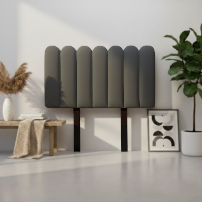 MUEBLES MACRUMO - Cabecera Alta Ginebra de 1.5 Plz - Color Gris oscuro