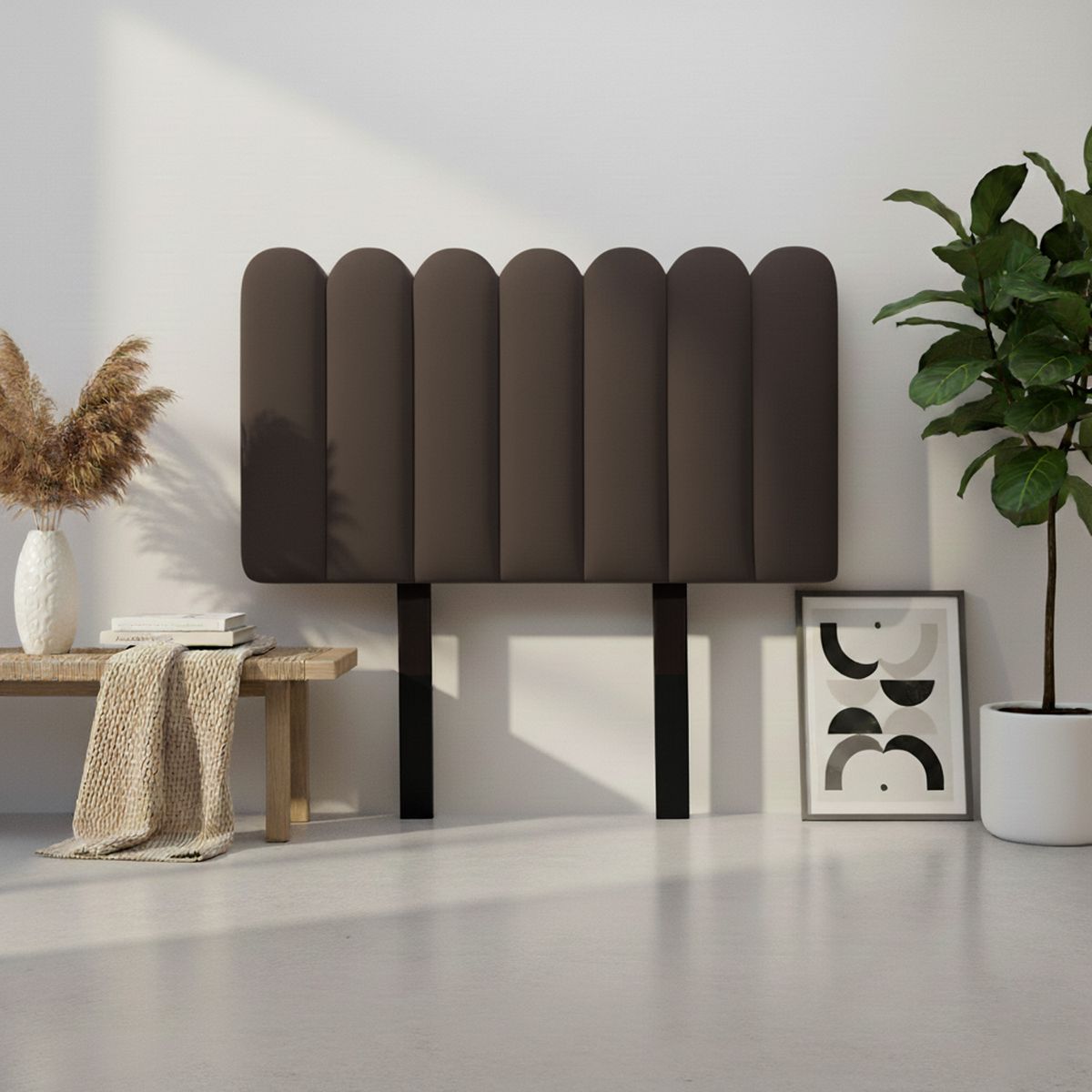 MUEBLES MACRUMO - Cabecera Alta Ginebra de 1.5 Plz - Color Marron