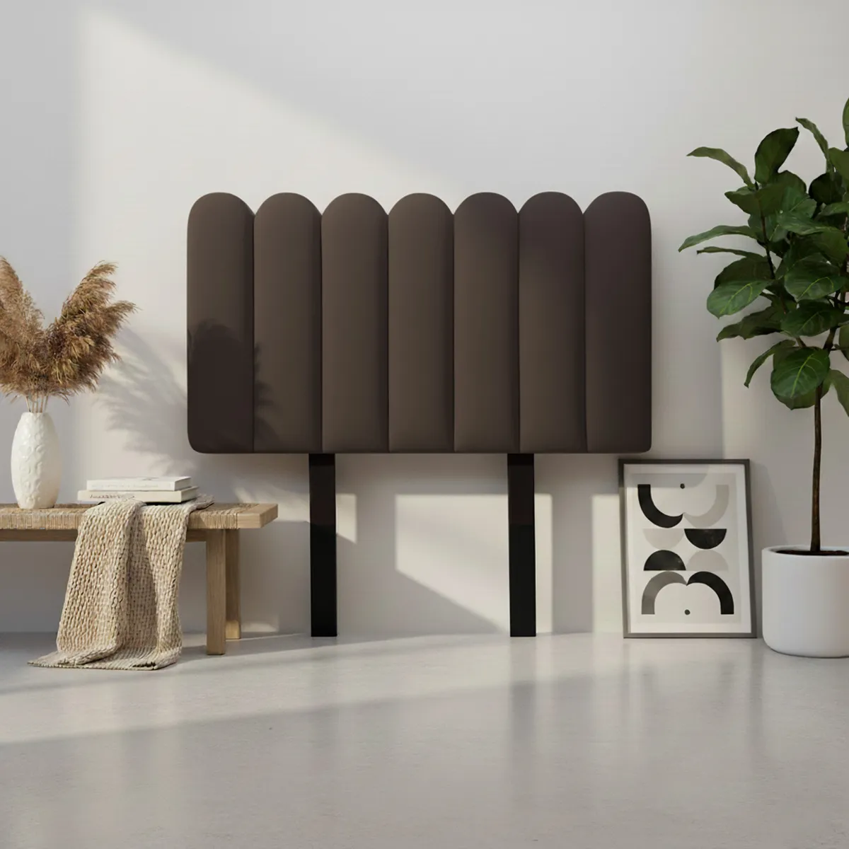 MUEBLES MACRUMO - Cabecera Alta Ginebra de 1.5 Plz - Color Marron