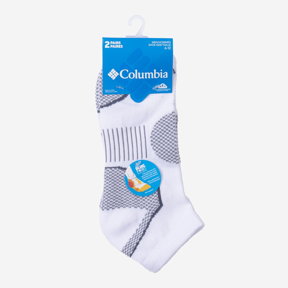 COLUMBIA - Medias Columbia Hombre Balance Point™ Blanco COLUMBIA