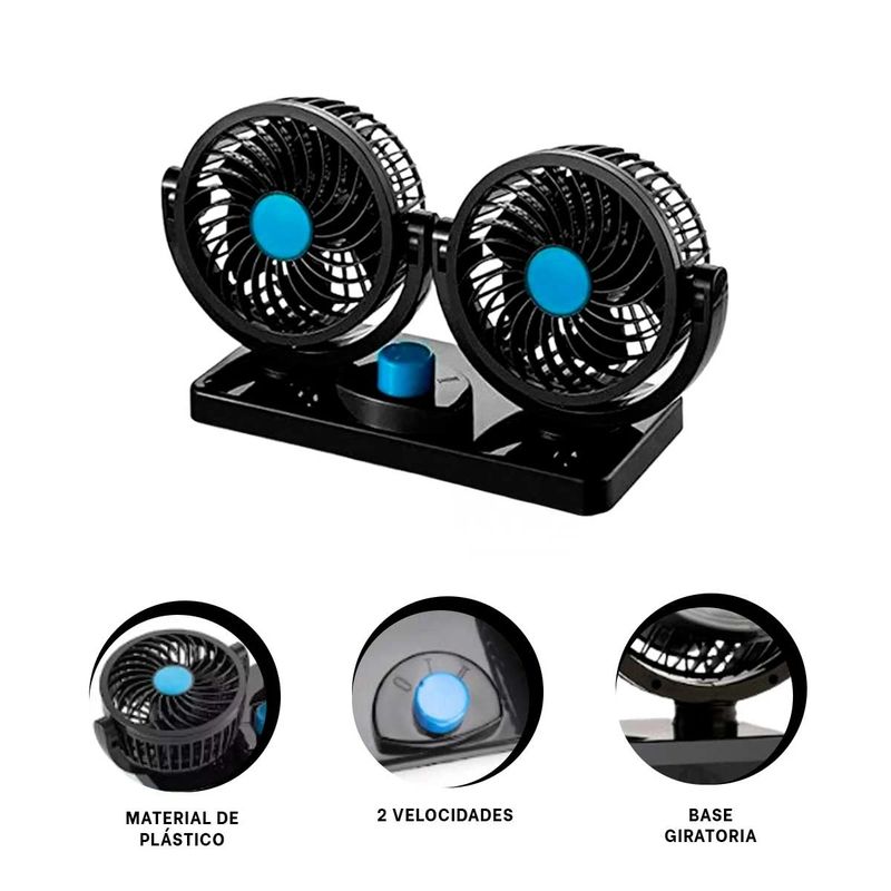 GENERICO - Pack2 Ventilador Pequeño en Negro Y+Banderitas Adhesivas