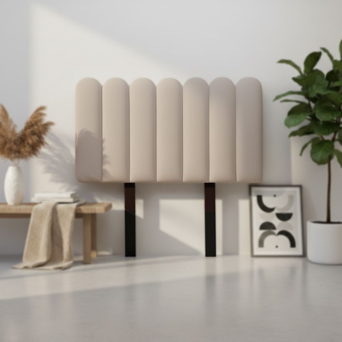 MUEBLES MACRUMO - Cabecera Alta Ginebra de 2 Plz - Color Beige oscuro