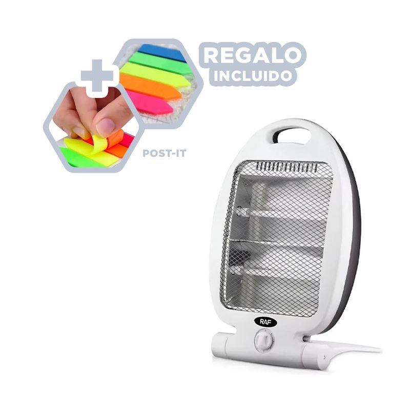 GENERICO - Pack6 Calefactor de Cuarzo en Blanco Y+Banderitas Adhesivas