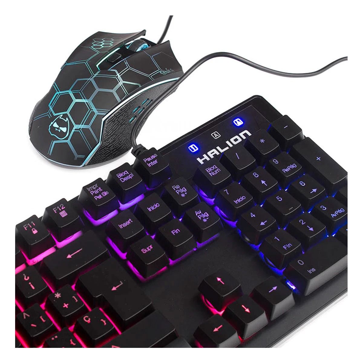 GENERICO - Pack2 Kit de Teclado con Mouse y Luces Resistente HA855C