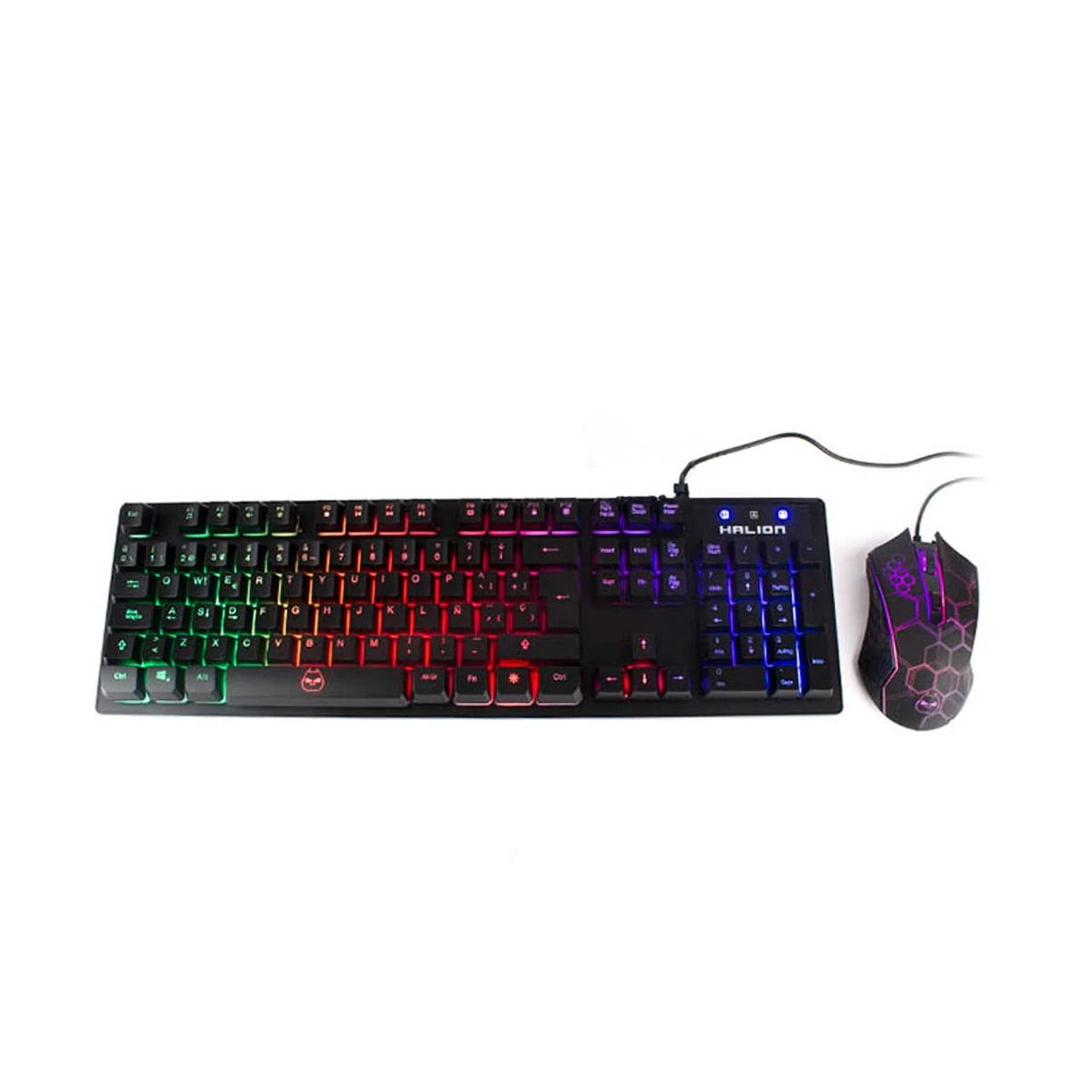 GENERICO - Pack2 Kit de Teclado con Mouse y Luces Resistente HA855C