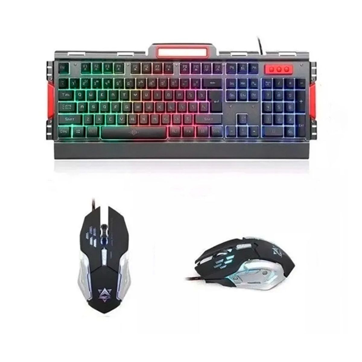 GENERICO - Pack2 Teclado y Mouse Gamer K33 con Luz Led RGB en Negro