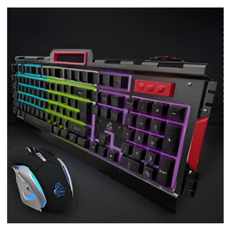 GENERICO - Pack4 Kit con Teclado Mecanico Negro Y+Papel de Regalo