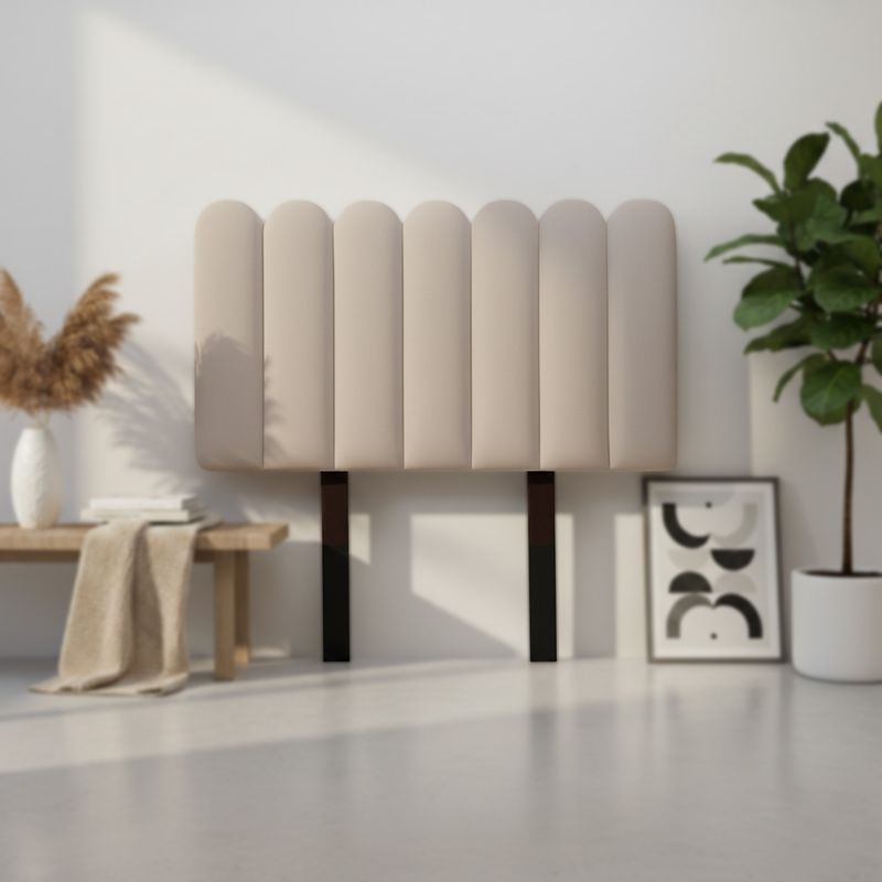 MUEBLES MACRUMO - Cabecera Alta Ginebra Queen - Color Beige oscuro