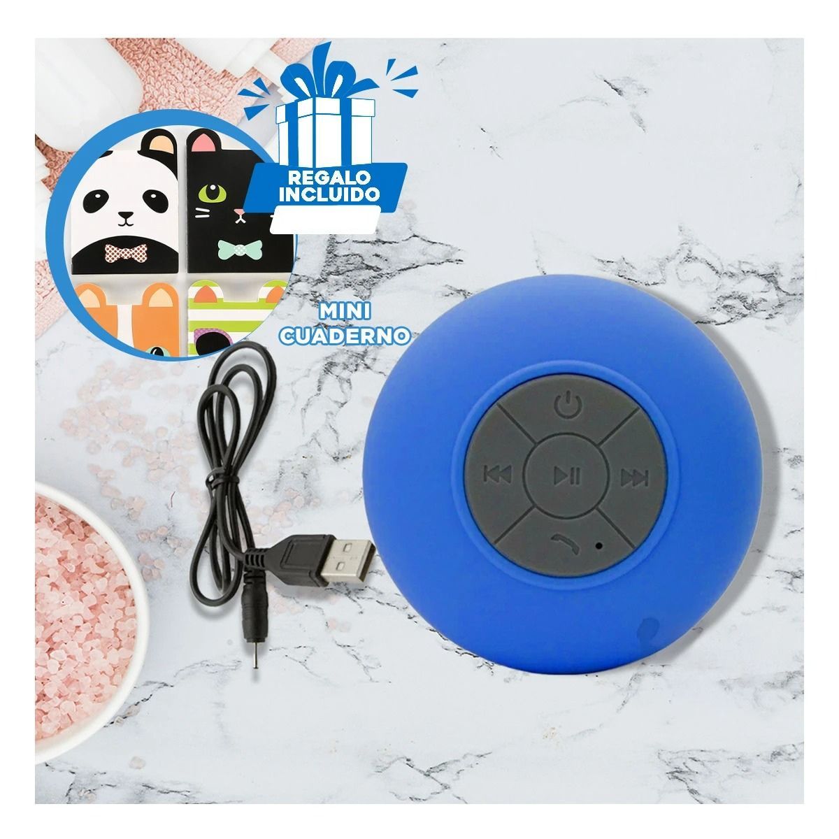 GENERICO - Speaker Moderno Aquatico de Tono Azul Y+Regalo Agendita
