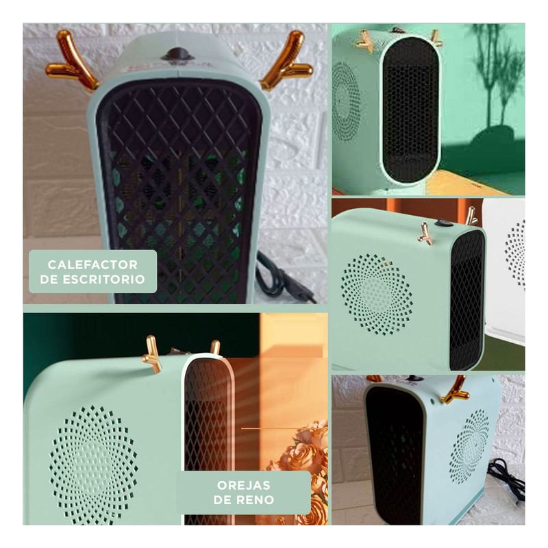 GENERICO - Pack6 Calefactor Portatil de Reno Verde Y+Regalo Stickers