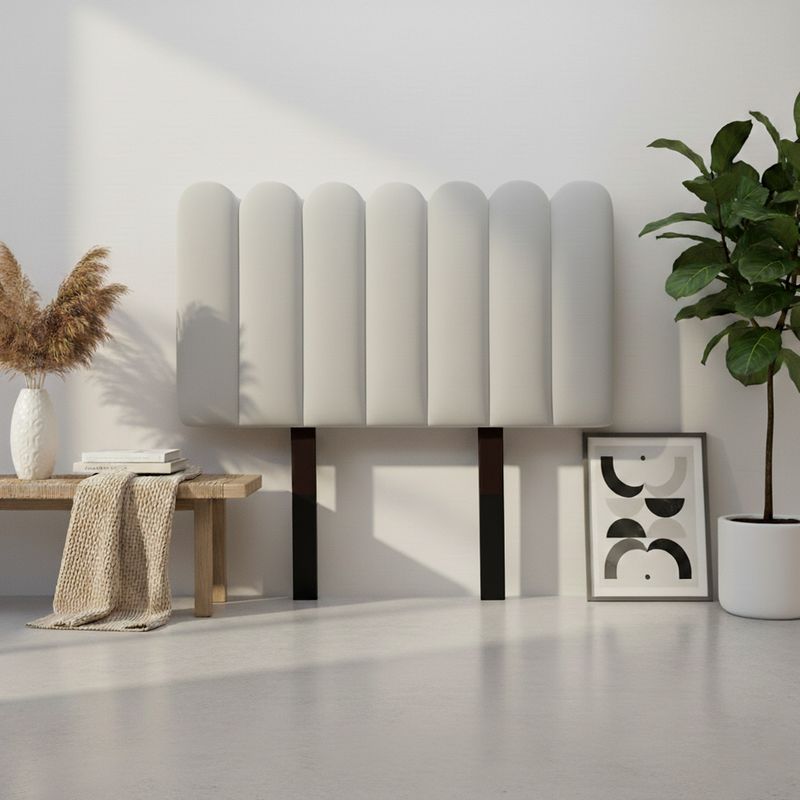 MUEBLES MACRUMO - Cabecera Alta Ginebra King - Color Gris claro