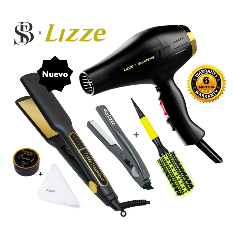 PLANCHA 485F Y SECADORA 2600W DE CABELLO LIZZE SUPREME MINI