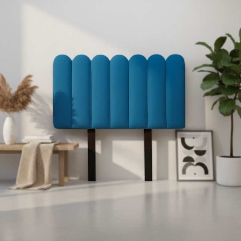 MUEBLES MACRUMO - Cabecera Alta Ginebra King - Color Azul